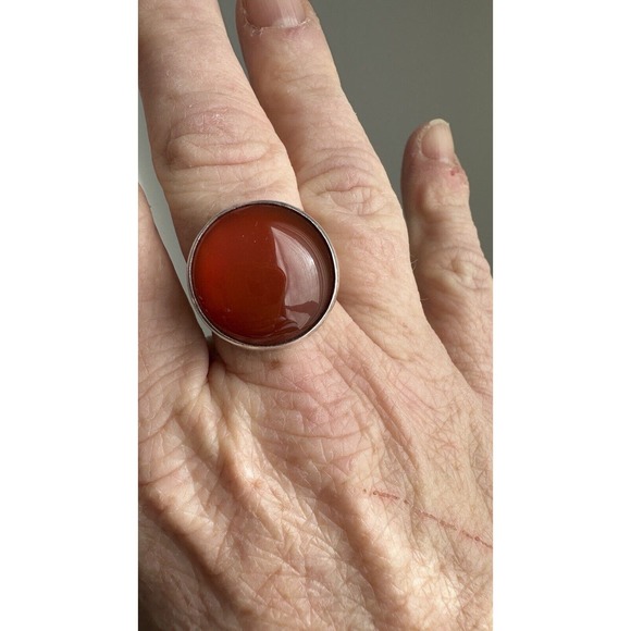 Large Carnelian agate stone Ring Size 8.25